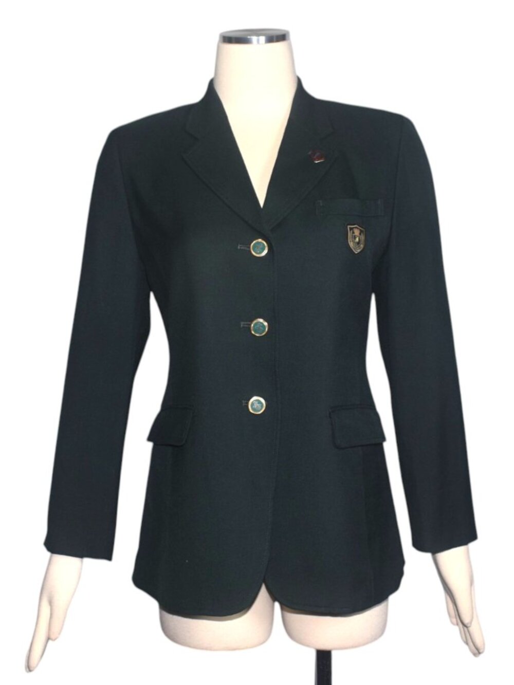 Josho Gakuen Japan School Uniform Wool Blend Blazer Forest Green Crest Jacket